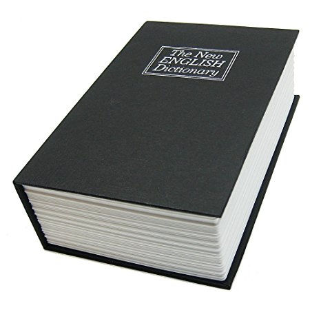 BlueDot Trading Dictionary Secret Book Hidden Safe with Key Lock, Large, Black