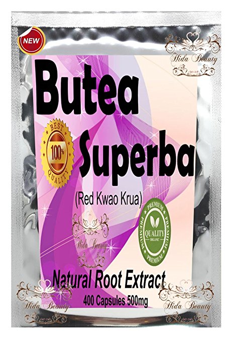 Premium 400 Capsules 500mg Butea Superba Extract Root Powder Extract Organic Grown in Thailand