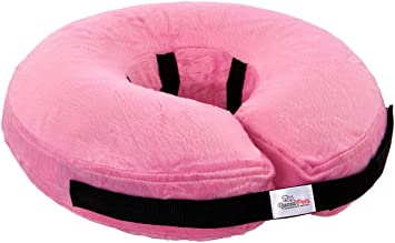 Rucal Pets Inflatable Dog Collar, Recovery Cone, After Pet Surgery, Prevent Dogs from Biting & Scratching, Adjustable Thick Strap, Soft Comfortable Pink Donut