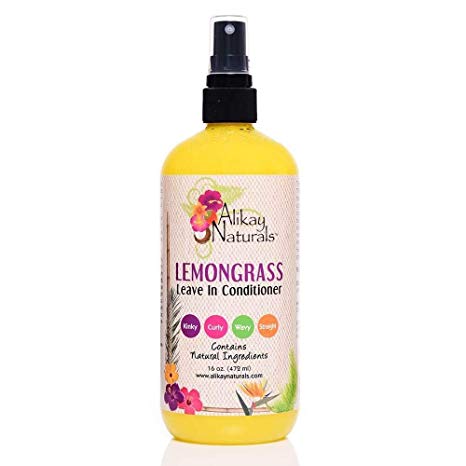 Alikay Naturals Lemongrass Leave In Conditioner Natural Silk Amino Acid, Aloe Vera Juice, Lemongrass Oil 16 Ounce
