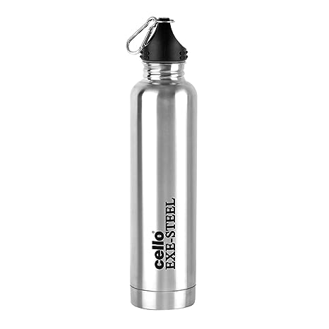 Cello Scuba Stainless Steel Wall Bottle 1000ml (Silver), Set of 1