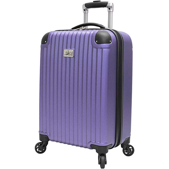 Verdi Luggage Carry On 20 inch ABS Hard Case Rolling Suitcase With Spinner Wheels (Purple)