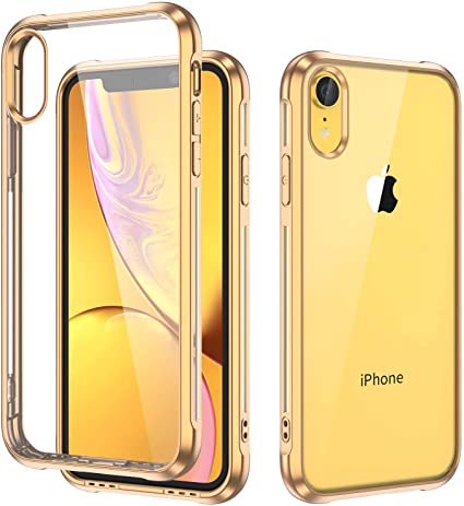 ULAK iPhone XR Case Clear, Ultra Slim Fit Lightweight Transparent Soft TPU Bumper Cover for Apple iPhone XR Case 6.1 inch, Gold