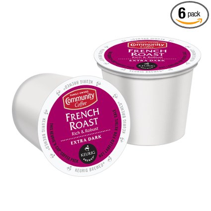 Community Coffee French Roast, K-Cup for Keurig Brewers, 12 Count (Pack of 6)