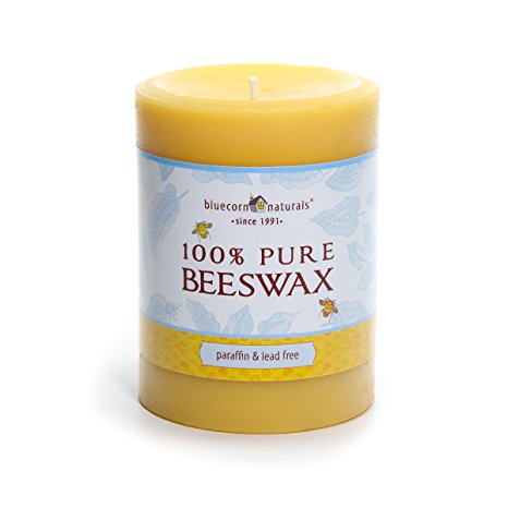 Bluecorn Beeswax 100% Pure Raw Beeswax Pillar: 3"x 4"