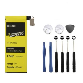 BinTEK Brand iPhone 4 Battery Replacement 1420mAH Li-Ion Premium iPhone 4 Battery Replacement Kit with Repair Tools / Compatible with Model AT&T T-Mobile Verizon Sprint Cricket A1349 A1332