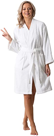 Luxurious Turkish Cotton Kimono Collar Super-Soft Terry Absorbent Bathrobes for Women