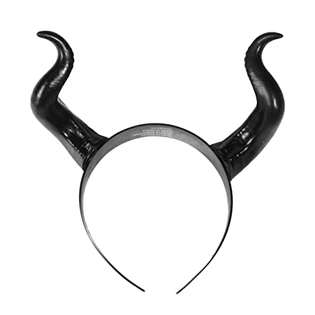 LEORX Demon Horns Headband Black Devil Evil Horns Halloween Headband Headdress Medieval Costume Accessory