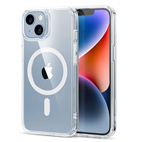 ESR Classic Hybrid Magnetic Case with HaloLock, Compatible with iPhone 14 Plus case, Compatible with MagSafe, Shockproof Military-Grade Protection, Scratch-Resistant Back, Clear