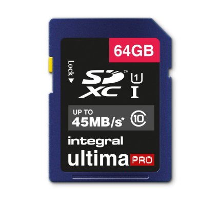 Integral 64 GB Class 10 45 MBps UltimaPro SDXC Memory Card (Frustration Free Packaging)