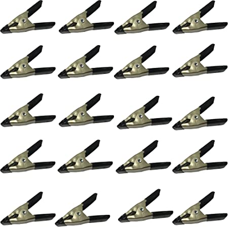 20pcs 2" Inch long Metal Spring Clips Clamps -Lot of 20-wholesale Bulk- PVC Dipped (2inch, Black)