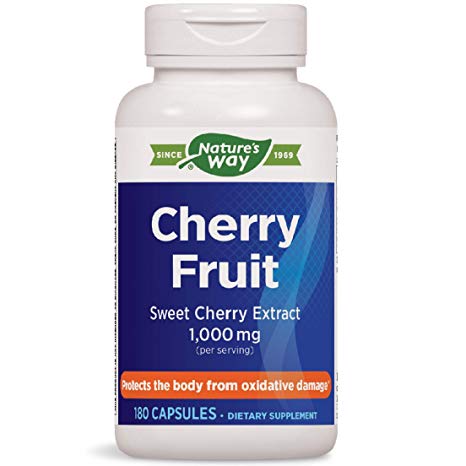 Nature's Way Cherry Fruit Sweet Cherry Extract 1,000 mg Potency, 180 Count