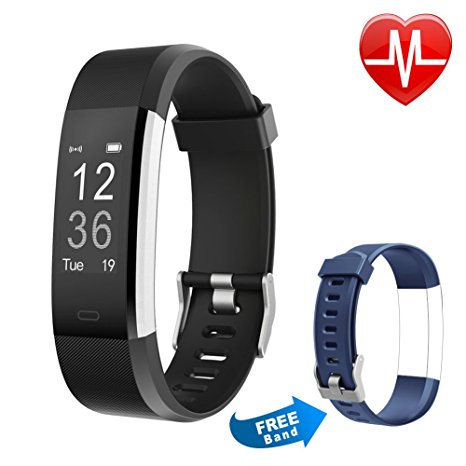 Fitness Tracker HR, Letsfit Activity Tracker Watch with Heart Rate Monitor, IP67 Waterproof Smart Bracelet with Calorie Counter Pedometer Watch Replacement Band for Android and Ios