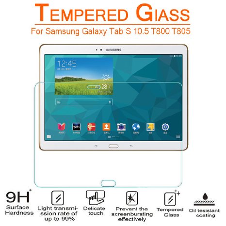 AnoKe Samsung GALAXY Tab S 105 T800 T805 Tempered Glass Screen Protectors 9h Hardness 03mm Thickness For T800