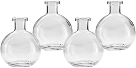 Koyal Wholesale Glass Bud Vases, Home Decor Vases, Floral Containers (Round, 4-Inch)