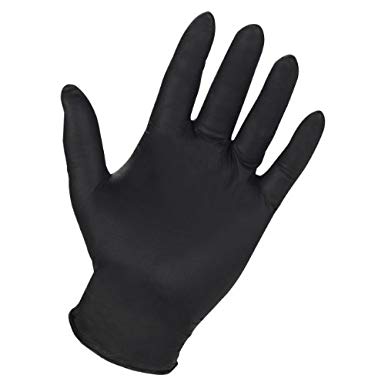 Genuine Joe GJO15375 Titan Nitrile Powder Free Industrial Gloves, Large, Black (Pack of 100)