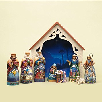 Jim Shore for Enesco 9-Piece Heartwood Creek Deluxe Nativity Set, Mini