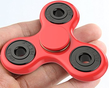 The Anti-Anxiety 360 Spinner Helps Focusing Fidget Toys [3D Figit] Premium Quality EDC Focus Toy for Kids & Adults - Best Stress Reducer Relieves ADHD & Boredom Ceramic Cube Bearing (Red with Black)