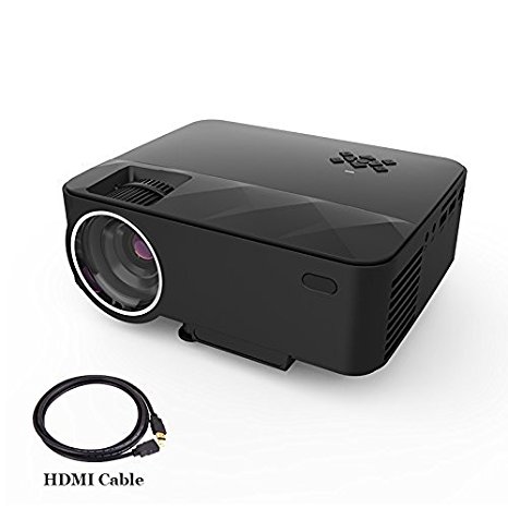 JIFAR Portable Video Projector Support 1080P 1500 Lumenious Efficiency 176" Screen HDMI USB SD Card VGA AV for Home Cinema TV Laptop Tablets, Smartphones Game with  HDMI Cable