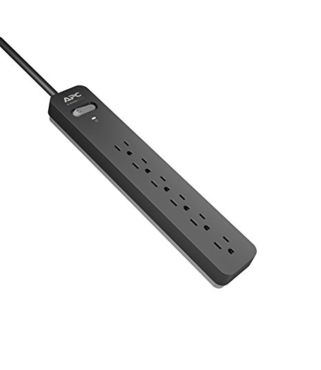 APC Surge Protector Surgearrest Surge Protector Power Strip (PE63) , Black