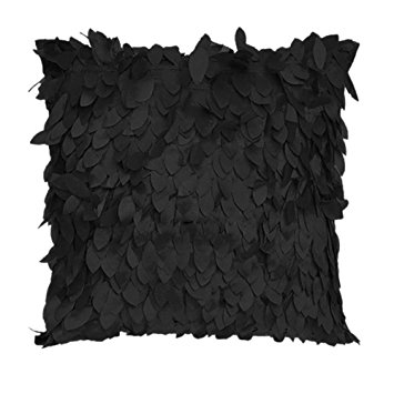Fallen Leaves Feather Couch Cushion Cover Home Decor Sofa Throw Pillow Case Black