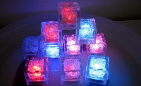 Eruner Multicolor [Ice Cubes Light]-12 Pack of Decorative LED Liquid Sensor Ice Cubes Shape Lights Submersible LED Glow Light Up for Bar Club Wedding Party Champagne Tower Decoration (12 Pack,Cube)