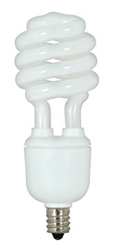 Satco S7366 13-Watt Candelabra Base T2 Mini Spiral, 5000K, 120V, Equivalent to 60-Watt Incandescent Lamp for Enclosed Fixtures