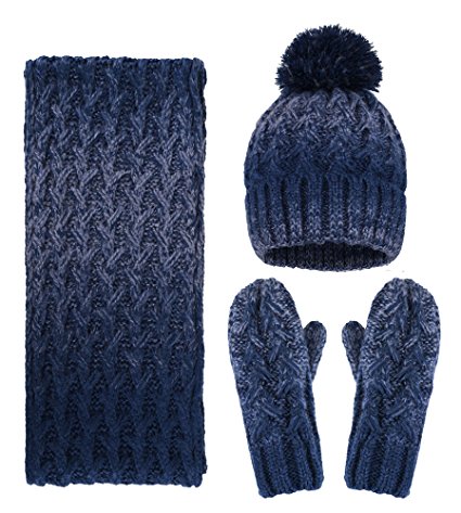 Arctic Paw Adult 3 Piece Winter Bundle - Hat, Scarf, and Mitten Set