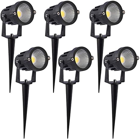 LCARED Low Voltage led Landscape Lights 12W Waterproof 12V Garden Lights Super Bright Outdoor Spotlight for Patio Garden Pathway Warm White （6 Pack）