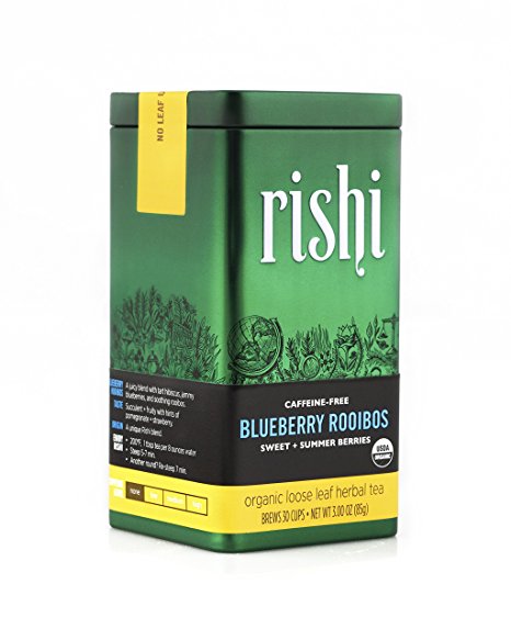 Rishi Tea Organic Blueberry Rooibos, Caffeine Free, 3 Ounce Tin