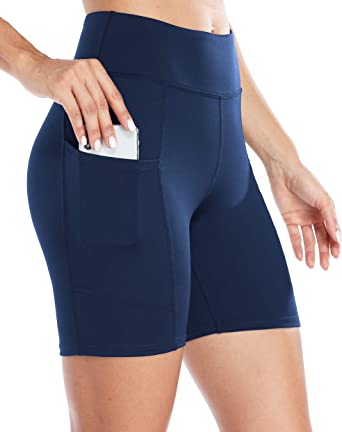ATTRACO Women's Biker Shorts 5"/6"/7" Yoga Shorts with Pockets High Waist Workout Short Spandex Tummy Control