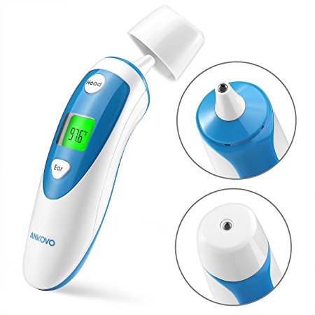 ANKOVO Medical Forehead and Ear Thermometer,Infrared Digital Thermometer Suitable For Baby, Infant, Toddler and Adults with FDA and CE approved