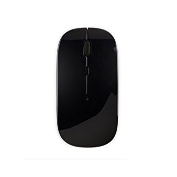 HaloVa Mouse 2.4GHz Wireless Mouse With Nano Receiver, Slim Built-in-Battery Rechargeable Mobile Mice for Notebook, PC, Laptop, Computer, Macbook, Noiseless, MirageBlack