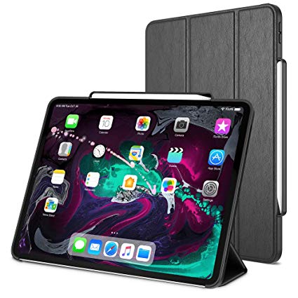 Trianium Case Compatible for 12.9-inch iPad Pro Case (2018) [Holder for Apple Pencil Charging ENBL] Heavy Duty Full-Body Rugged Protective Cover Stand/Auto Wake/Sleep Design Work w/iPad Pro 12.9"