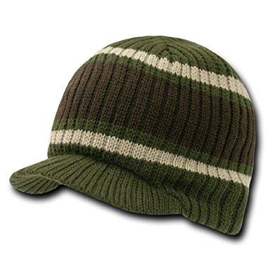 New Striped Campus Winter Jeep Cap (Comes In 3 Other Colors), Brown