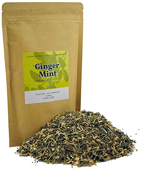 Loose Leaf Ginger Tea Blend, Upset Stomach Aid & Nausea Relief, 3.5 Ounce Bag