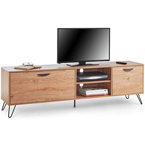 VonHaus TV Stand Media Unit – Entertainment Centre With Shelving and Drawers – Scandinavian Console Table Entertainment Centre – Lounge And Dining Room Furniture