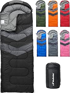 MalloMe Sleeping Bags for Adults Cold Weather & Warm - Backpacking Camping Sleeping Bag for Kids 10-12, Girls, Boys - Lightweight Compact Camping Essentials Gear Accessories Hiking Sleep Must Haves