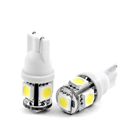 Super Bright Xenon White 360° 5SMD 168 194 2825 Car LED Bulbs Light Lamp (pack of 2)