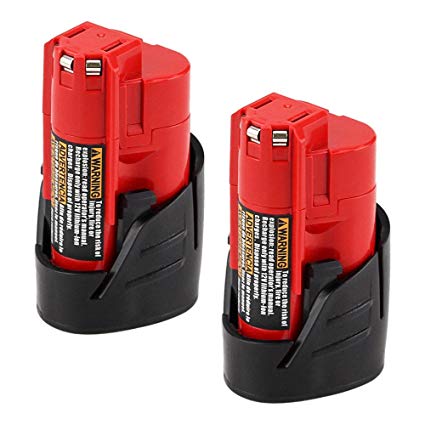 2500mAh 12V Replacement for Milwaukee M12 Battery XC 48-11-2410 48-11-2420 48-11-2411 Cordless Tools Batteries - 2 Pack