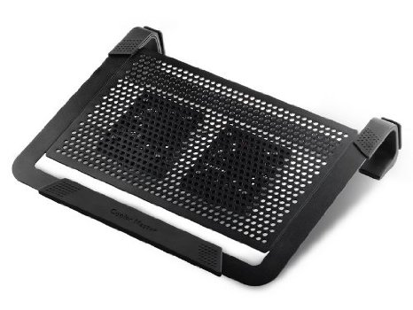 Cooler Master NotePal U2 PLUS - Laptop Cooling Pad with 2 Movable High Performance Fans (Black)