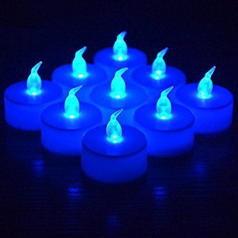 RICISUNG 12 x LED flickering Candles Flameless Tea Lights for Decoration Festivals Weddings with Batteries with free batteries