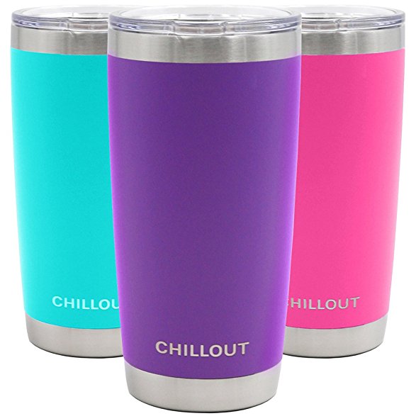20 oz Stainless Steel Tumbler with Splash Proof Sliding Lid - Premium Quality Double Wall Vacuum Insulated Travel Coffee Mug - Purple Cup for Hot & Cold Drinks - Purple Powder Coated Tumbler 20 oz