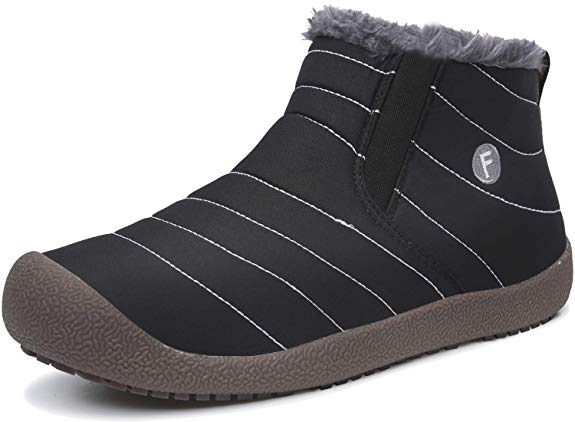 L-RUN Womens Winter Snow Boots Athletic Fur Snow Booties Outdoor Mens Shoes