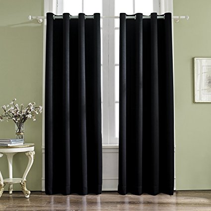 VOGOL Room Darkening Thermal Insulated Blackout Solid Window Curtains/Drapes/Panels for Bedroom,52 x 84Inch,2 Panels,Top Grommets