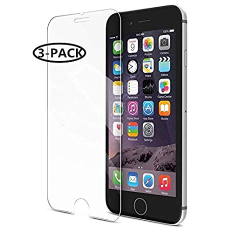 [3-Pack] iPhone 8 7 6S 6 Screen Protector Tempered Glass, HD [Anti Shock] [Anti Fingerprint] Screen Guard Compatible for iPhone 8/7/6s/6 4.7 inch