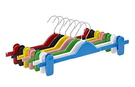 Borders Homewares 10 Mixed Colour 36cm Plastic Clip/Skirt / Trouser Hangers - Choose up to 5, 7 colours to choose from