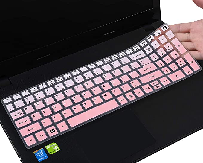 Keyboard Cover for Acer Aspire E15 E5-576 E5-576G E5-575 E5-573G ES15 ES1-572 | Aspire E 17 E5-772G | Aspire V15 VN7-592G/V17 VN7-792G/F15 F5-571 F5-573G | Aspire A315 A515 A715 Ombre Pink