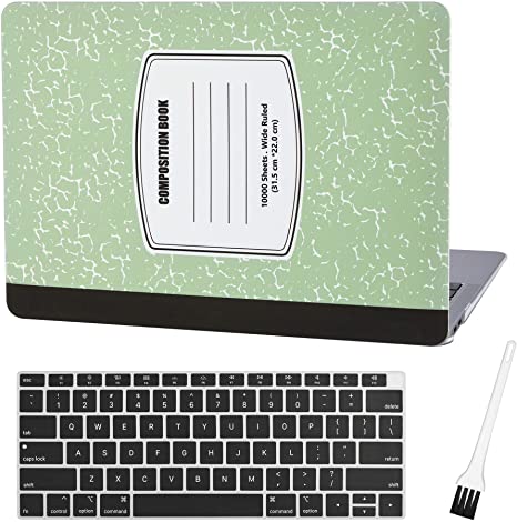 MacBook air 13 Inch Laptop Case A2179 A1932 Plastic Laptop Hard Shell Cover Sleeve Matte Rubberized (2020 2019 2018 Release, Touch ID) with Silicone Keyboard Cover and Dust Brush(Notebook-Green)