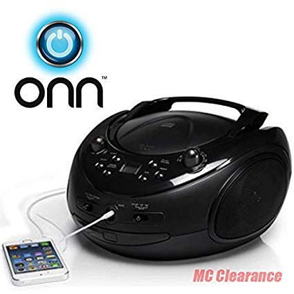 ONN CD/AM/FM Portable Boombox with Line-in Jack (Certified Refurbished)